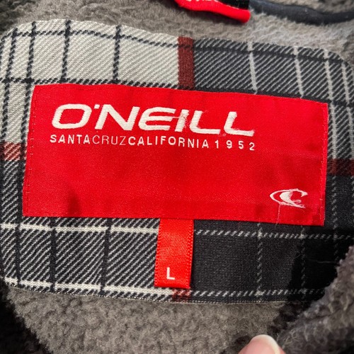 O'Neill Men Gray Plaid Fleece Lined Long Sleeve Button Up Hooded Jacket Size L - Picture 4 of 6