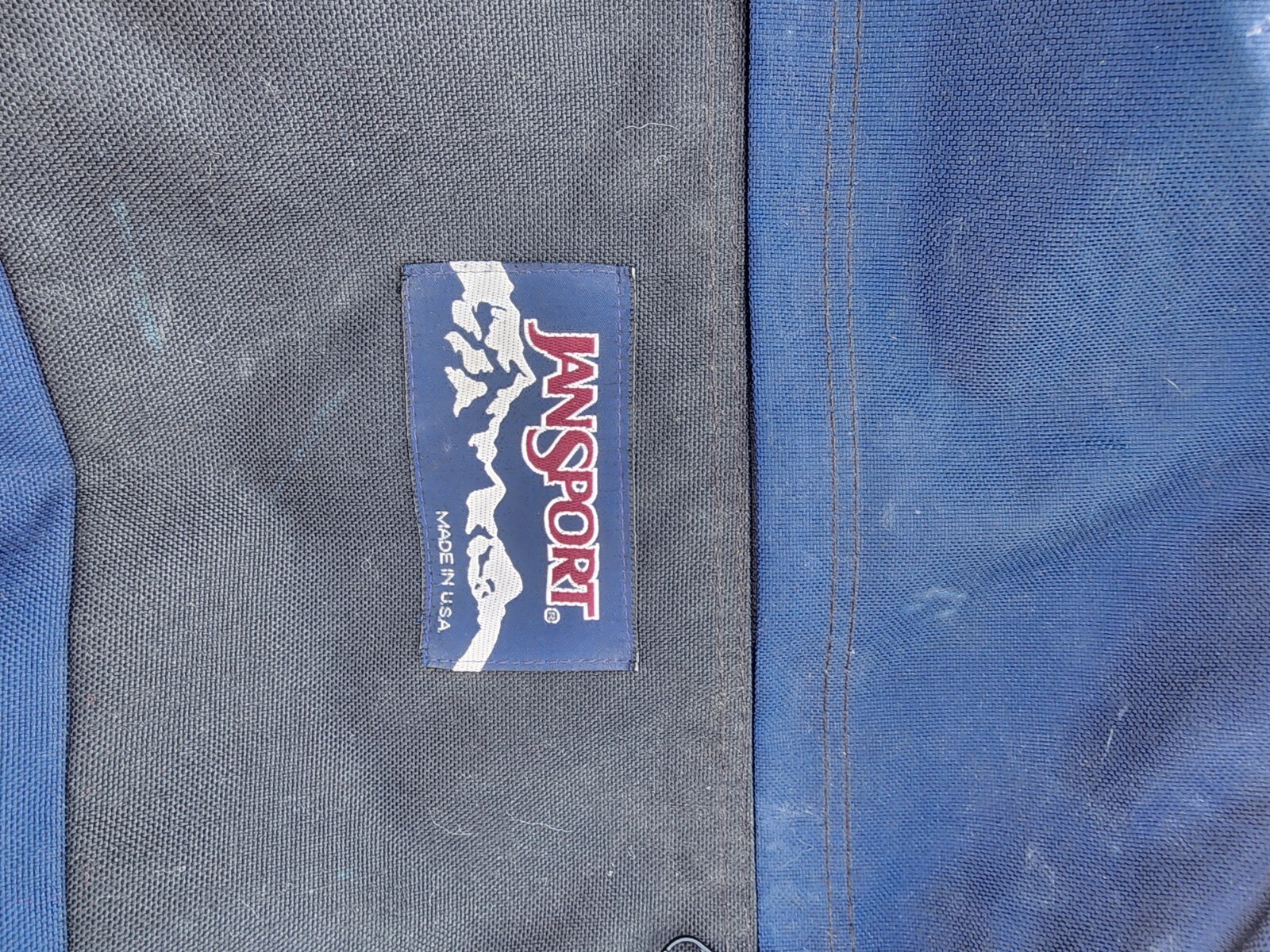 VTG 90s Jansport Backpack Stuff Sack USA Made Hiking Canvas Blue RARE image 4