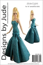 Starlight Gown Doll Clothes Sewing Pattern for 16" JamieShow Dolls