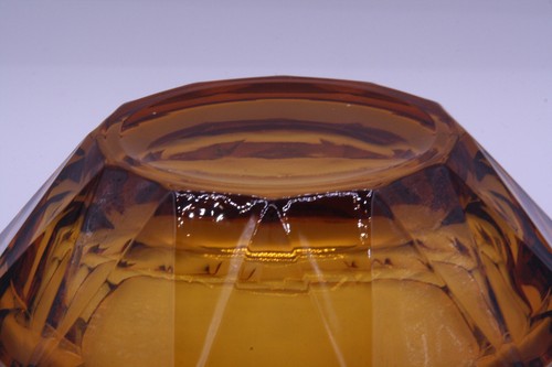 Viking Diamond Point Candy Dish w/lid Amber 7.5” Mint Vintage MCM - Picture 7 of 14