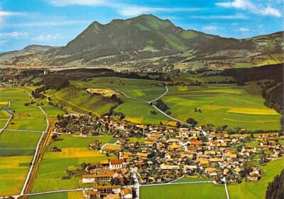 Old Town Postcard Local View Mountain Panorama with Grünten Allgäu Photo Postcard around 1970