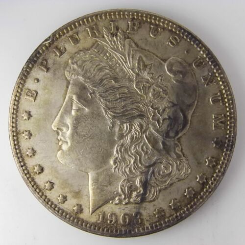 ~VINTAGE AMERICAN SILVER~ 1903 Morgan Dollar 1$ US Mint Coin AU Z668 - Picture 1 of 2