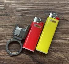 Titanium Lighter Case Cover Fits Bic J5 J3 Lighter Ring Key Chain Broken Windows