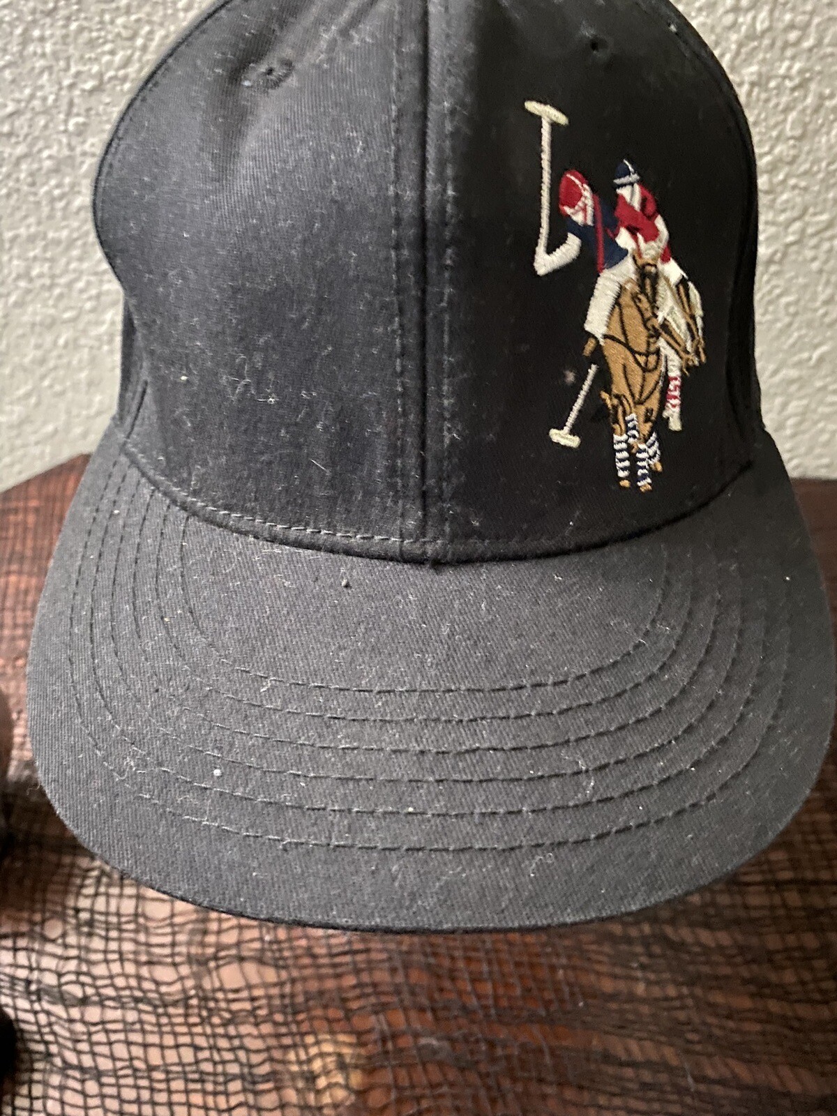 Cappello cappello nero US Polo Assn grande pony logo polo L XL adatto