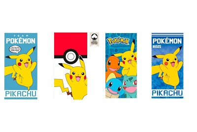 Pokemon Badetuch Velourtuch Duschtuch Strandtuch 4 Varianten Pikachu 70 x 140 cm