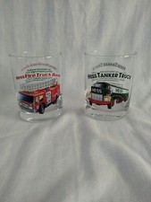 HESS 1996 CLASSIC TRUCK SERIES FIRE TRUCK BANK & TANKER TRUCK DRINKING GLASSES
