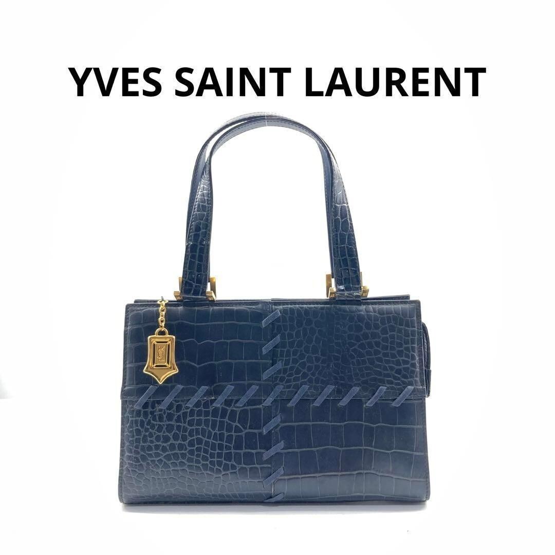 *Rara* Yves Saint Laurent borsa a tracolla borsa in pelle blu navy YSL autentica