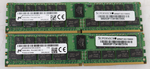 Lot 2x 32GB (64GB) Micron MTA36ASF4G72PZ-2G3B1 PC4-19200 RIMM Server RAM