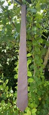 Yves Saint Laurent YSL Tan Multicolor 100% Silk Neck Tie Neckwear Made In USA