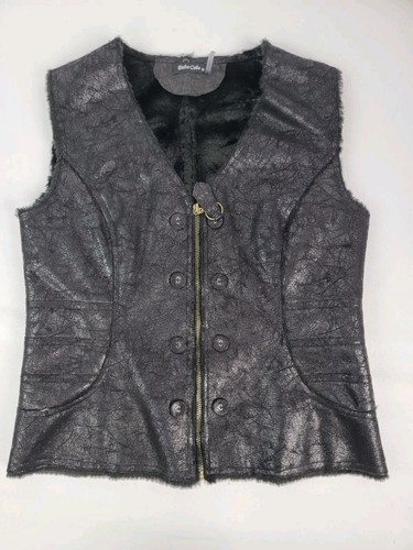 Dolce Cabo Women's Sleeveless Faux Fur Vest, Size Small Black Full Zip - Picture 9 of 11