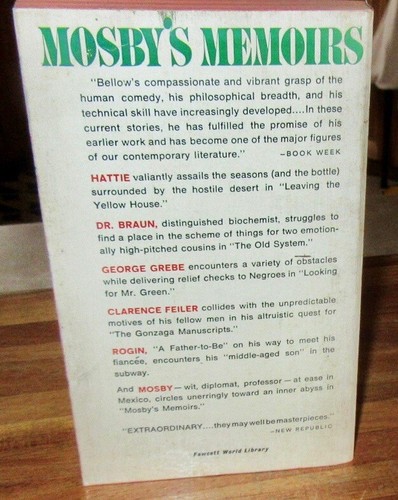 Mosby's Memoirs and Other Stories ~ Saul Bellow. 1969 sc RARE ed UNread in MELB - Picture 4 of 11