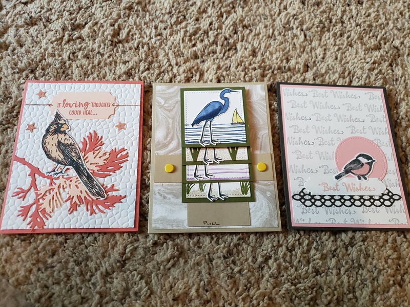 3 Stampin' Up! Cards Lilypad Lake Christmas Toille Best Wishes thoughts 
