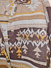 Aztec Pattern Western Jacket Women's Large Loose Fit Boho