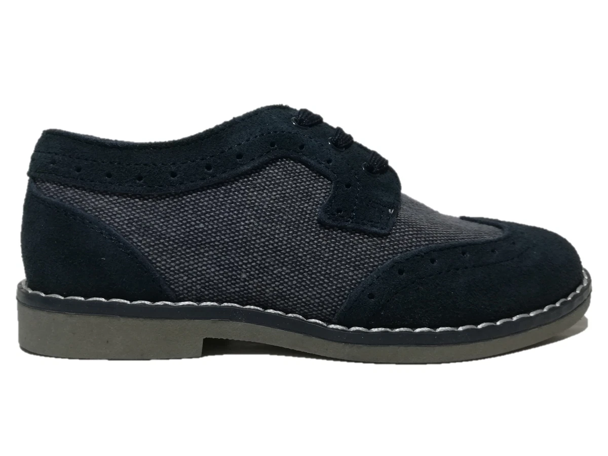 SCARPE BAMBINO CLASSICHE INGLESINE PELLE SCAMOSCIATO BLU LACCIO
