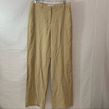Mango MNG Womens Wide Leg Flat Front Trouser Dress Pants Tan Size 8