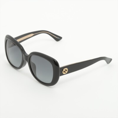 Gucci Black Sunglasses with Gold Arms Gucci Oversized Rectangular Acetate Sunglasses | Neiman Marcus main image 3