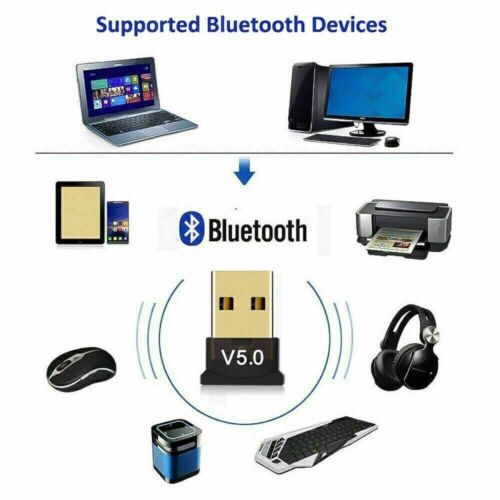 Adaptador USB Bluetooth 5.0 velocidad dongle inalámbrico para PC con Windows 10 11 computadora Reino Unido - Imagen 4 de 5