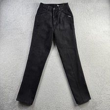 Vintage Rocky Mountain Jeans Womens 11 28x34 Black Bareback Western Denim 90s