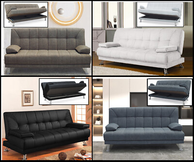 DIVANO LETTO CONTENITORE ECOPELLE O LINO VARI COLORI RECLINABILE