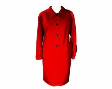 Size 12 Valentino Dress - Red Wool Challis 80s Designer Boutique - Long Sleeve
