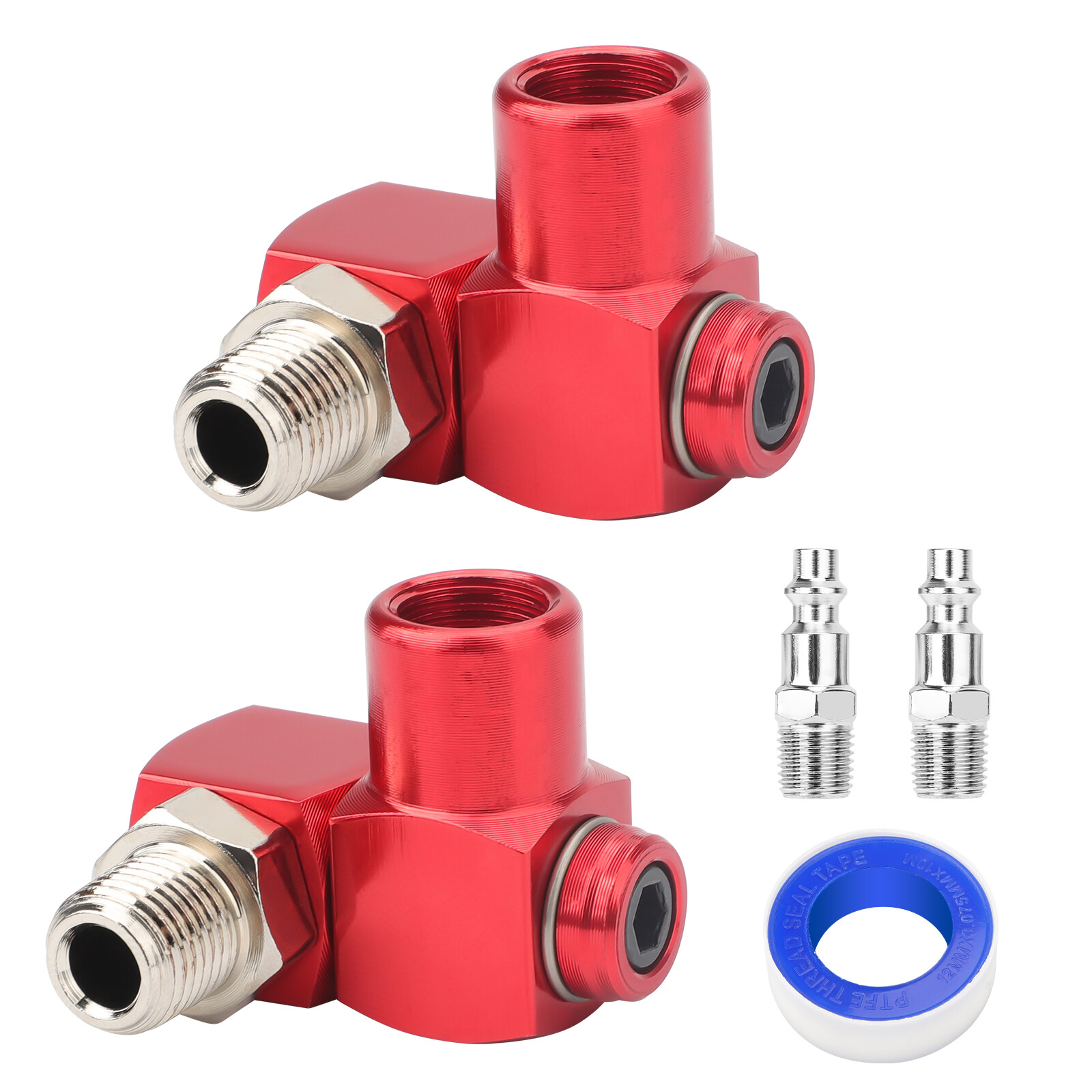 360-Degree Swivel 1/4 NPT Aluminum Air Hose Fitting for Pneumatic Tools