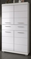 Badezimmer Midischrank In Weiß Hochglanz Badschrank Badkommode 74 X 141 Cm Shawn