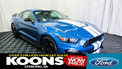 2020 Ford Mustang Shelby GT350 PERFORMANCE BLUE SHELBY GT350, WHITE STRIPES, HEATED/COOLED LEATHER, CAR COVER