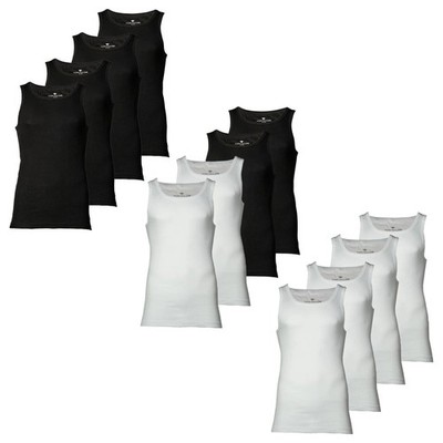 TOM TAILOR Men's Tank Top, 4-Pack - Undershirt, Garron S, Solid White