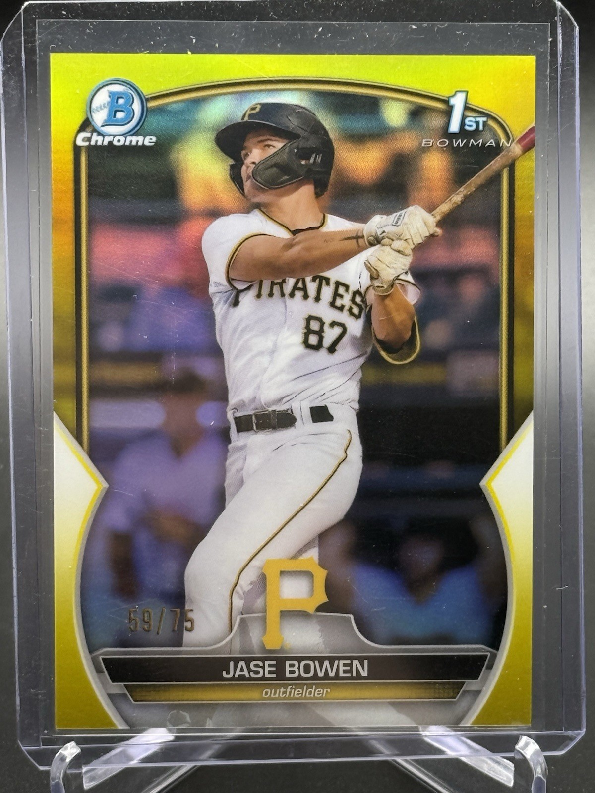 Jase Bowen 2023 Bowman Chrome Prospects #BCP-146 Yellow Refractor /75