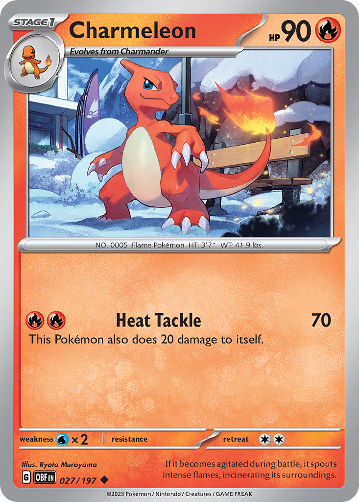 Charmeleon 027/197 Obsidian Flames Uncommon Pokemon NM/M