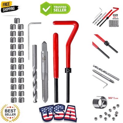 30 Piece M6 x 1.0mm Thread Repair Insert Kit, Stainless Steel Thread Repair K...