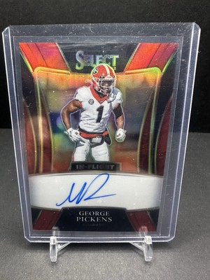 2022 Panini Select D.P. George Pickens In-Flight Sig Red prizm( RC 33/75   Red