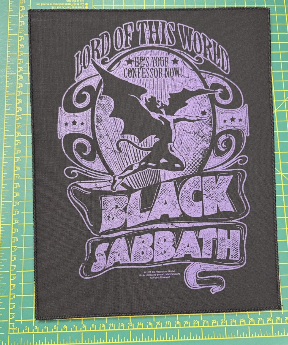 Black Sabbath Lord Of This World Large Size Back Patch Officially Licensed