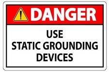 Danger Use Static Grounding Devices Safety Sign Sticker D7417 Danger Use Static Grounding Devices Safety Sign Sticker D7417