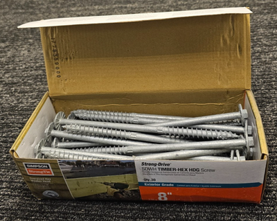 #ad QTY 30 Simpson SDWH27800GR30 Timber Hex HDG Galv Screw 8quot; x .276quot; $62.41