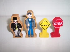 Thomas Wooden Train Figure Lot Sir Topham Hatt Workman & Signs 1996