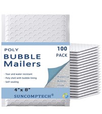 NEW 4x8 4x7 Poly Bubble Mailers Padded Envelope Shipping Bag White 100Pcs