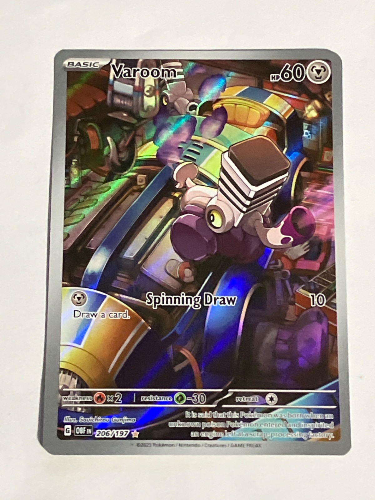 Varoom 206/197 Obsidian Flames Holo Illustration Rare Pokémon Card Near Mint