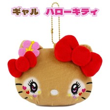 Nuevo llavero bolsa de felpa Sanrio Hello Kitty bronceado hawaiano hibisco Manba Gyaru