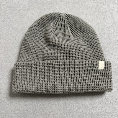 Vuori Alpine Waffle Knit Beanie Gray Knit Outdoor Stretch One Size Hat Cap