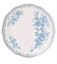 Set of Four (4) Pioneer Woman ~ AGATHA BLUE ~ 8.2" Stoneware Salad Plates