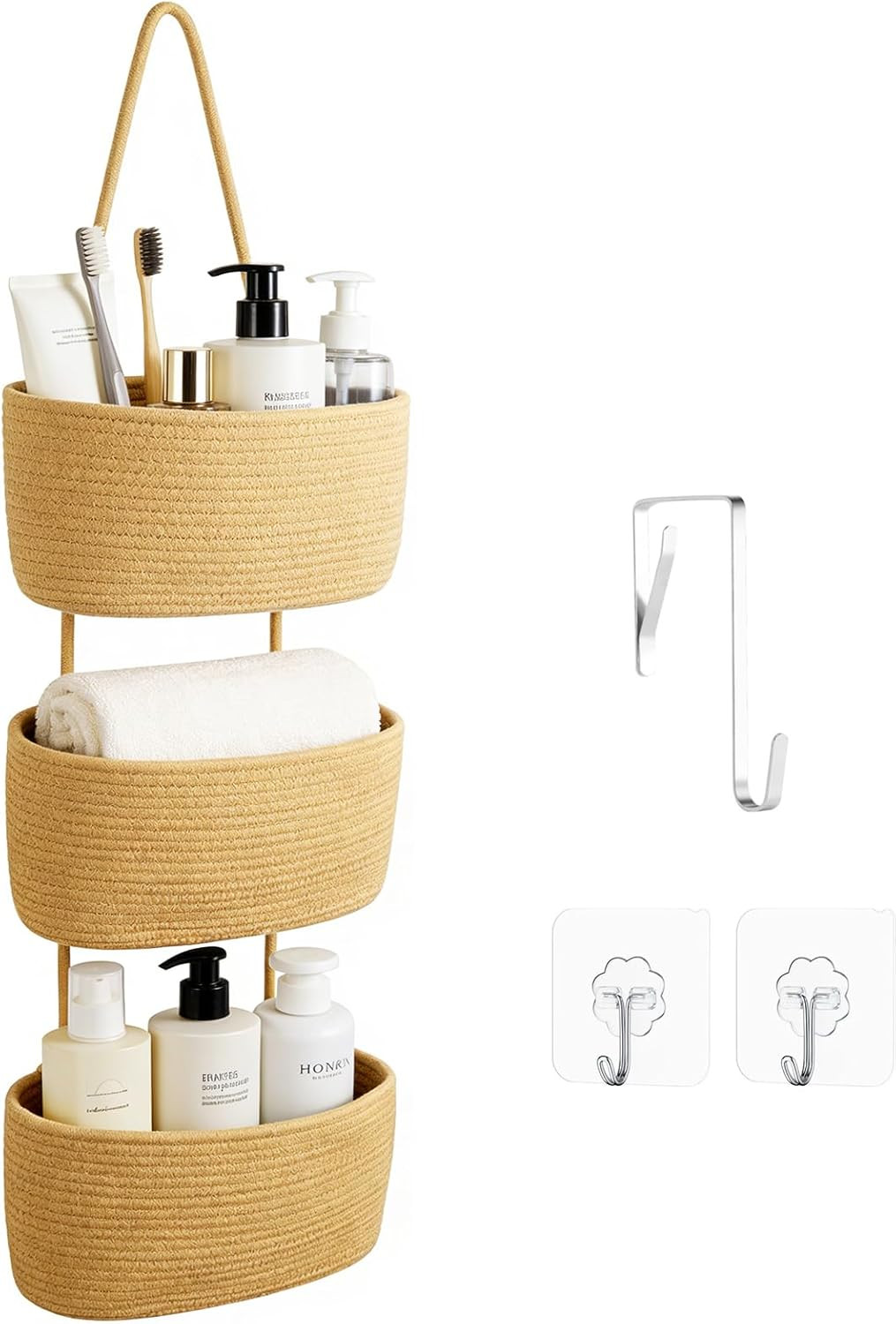 Tasche Portaoggetti Da Parete 3 Livelli | Organizer Cotone e Lino