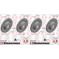 2X Zimmermann Bremsscheiben 300Mm Geschlitzt InnenbelÜFtet Hinten Passend FüR