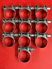 LOT OF (10) MIKALOR SUPRA 27-29 mm HEAVY DUTY W2 BOLT CLAMPS M.6 03019063 SS/STL