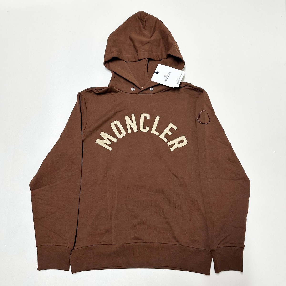 100% AUTHENTIC MONCLER HOODIE SIZE X-LARGE XL BROWN RELAXED FIT