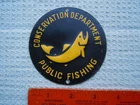 vintage new york conservation department public fishing tin sign