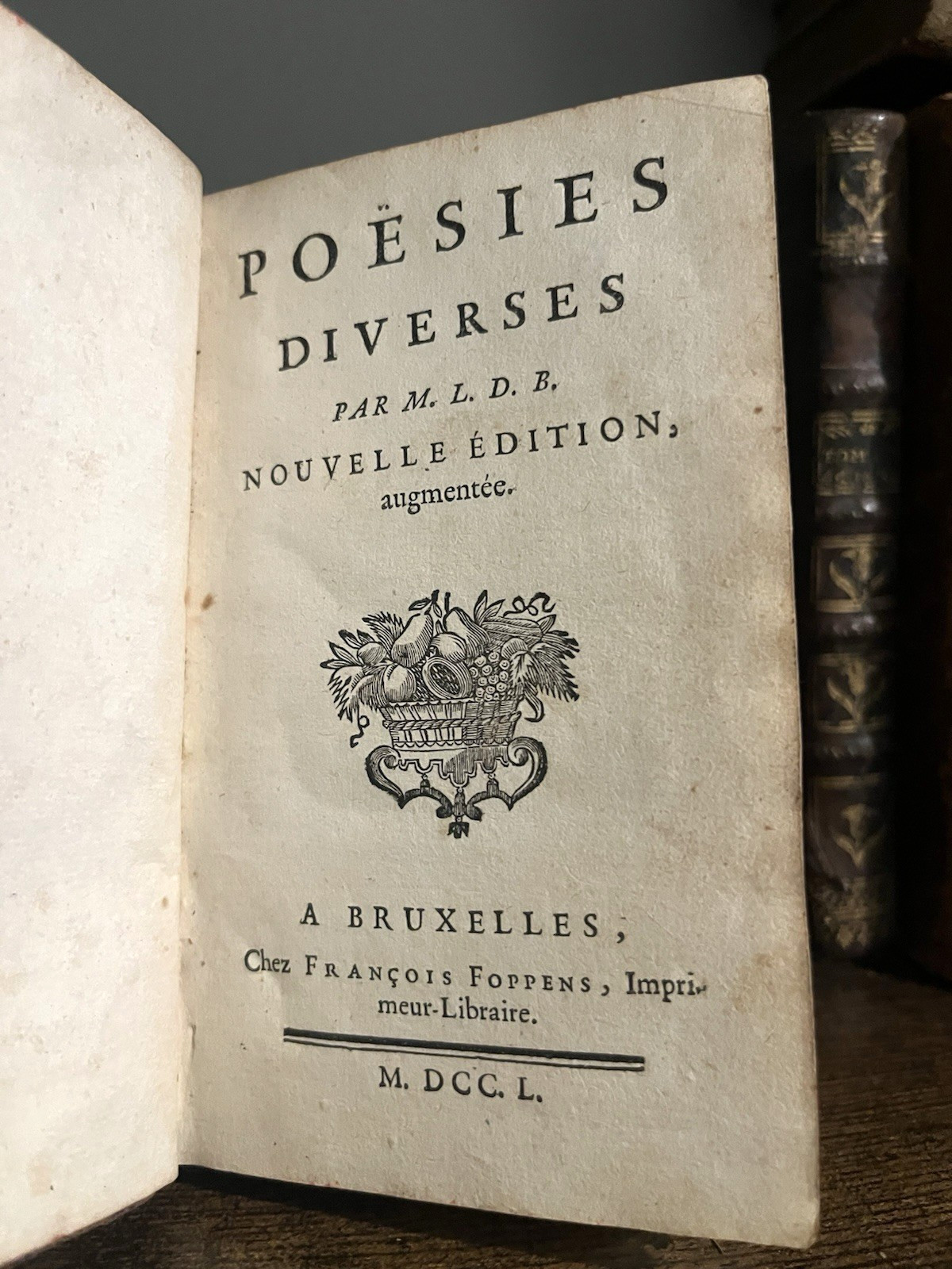1750 DIVERSE POETRY BOOK -  Antique Rare Print from Brussels