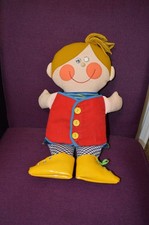 Vintage 1970 Dapper Dan Teaching Plush Doll from Playskool - 18" Tall E6