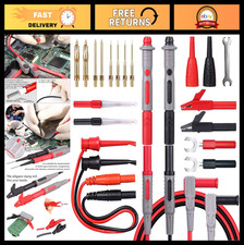 25-Piece Multimeter Leads Kit - Professional Test Leads, Gold-Plated Probes, Cli