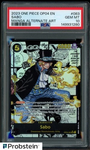2023 One Piece OP04 Manga Alternate Art #083 Sabo PSA 10 GEM MINT